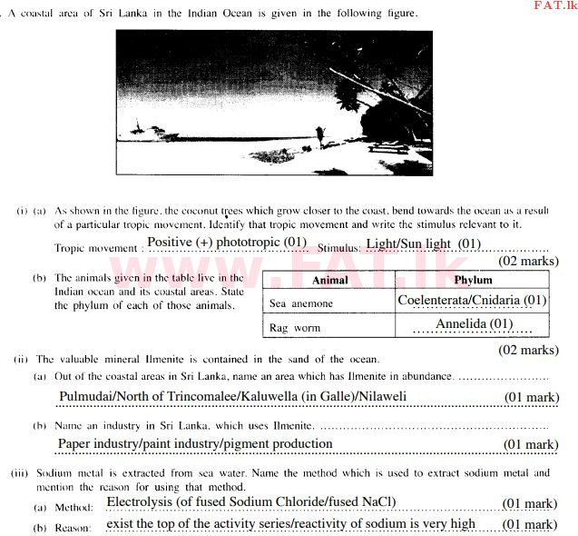 දේශීය විෂය නිර්දේශය : සාමාන්‍ය පෙළ (O/L) විද්‍යාව - 2015 දෙසැම්බර් - ප්‍රශ්න පත්‍රය II (English මාධ්‍යය) 1 189