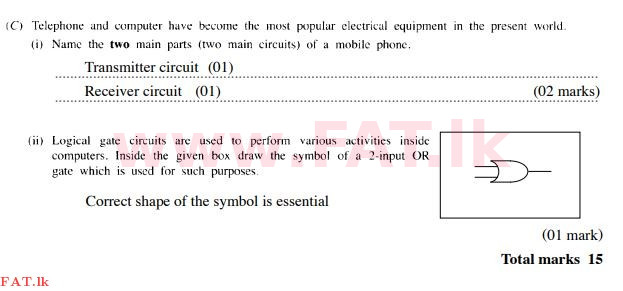 National Syllabus : Ordinary Level (O/L) Science - 2015 December - Paper II (English Medium) 4 202