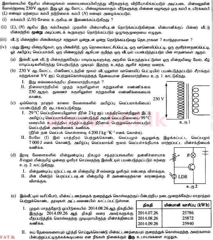 National Syllabus : Ordinary Level (O/L) Science - 2014 December - Paper II (தமிழ் Medium) 10 1