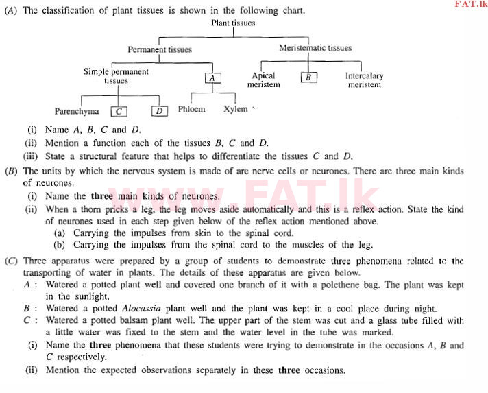 உள்ளூர் பாடத்திட்டம் : சாதாரண நிலை (சா/த) விஞ்ஞான - 2013 டிசம்பர் - தாள்கள் II (English மொழிமூலம்) 6 1