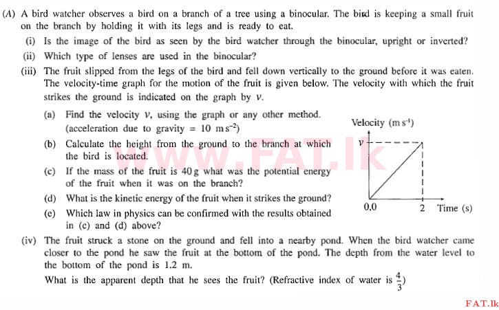 දේශීය විෂය නිර්දේශය : සාමාන්‍ය පෙළ (O/L) විද්‍යාව - 2013 දෙසැම්බර් - ප්‍රශ්න පත්‍රය II (English මාධ්‍යය) 9 1