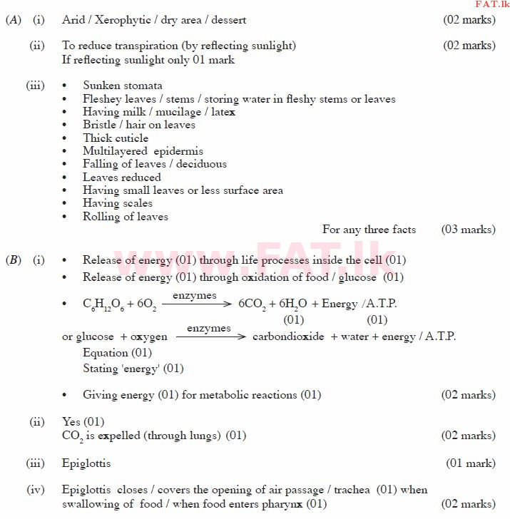 National Syllabus : Ordinary Level (O/L) Science - 2013 December - Paper II (English Medium) 5 1049