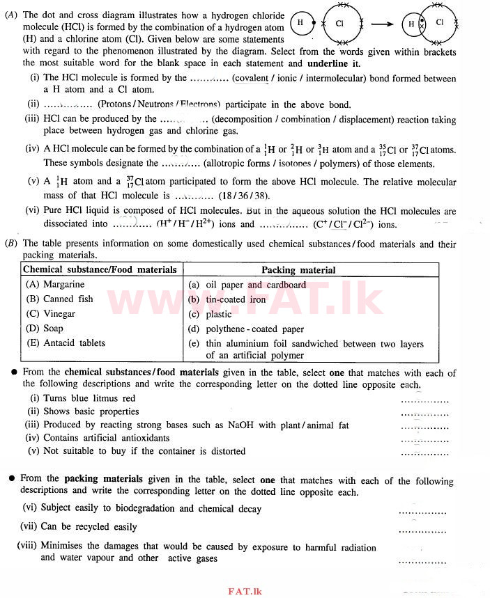 දේශීය විෂය නිර්දේශය : සාමාන්‍ය පෙළ (O/L) විද්‍යාව - 2012 දෙසැම්බර් - ප්‍රශ්න පත්‍රය II (English මාධ්‍යය) 3 1