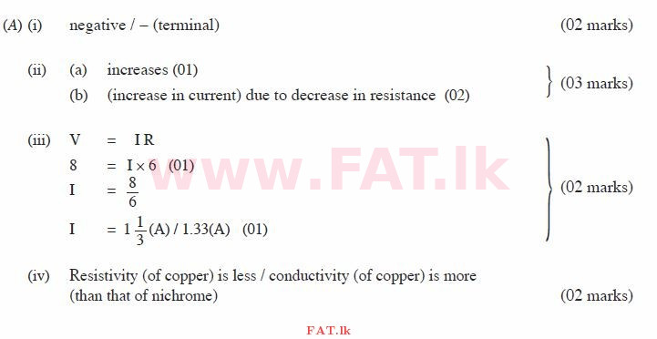 දේශීය විෂය නිර්දේශය : සාමාන්‍ය පෙළ (O/L) විද්‍යාව - 2012 දෙසැම්බර් - ප්‍රශ්න පත්‍රය II (English මාධ්‍යය) 9 1889