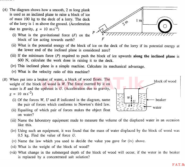 உள்ளூர் பாடத்திட்டம் : சாதாரண நிலை (சா/த) விஞ்ஞான - 2011 டிசம்பர் - தாள்கள் II (English மொழிமூலம்) 9 1