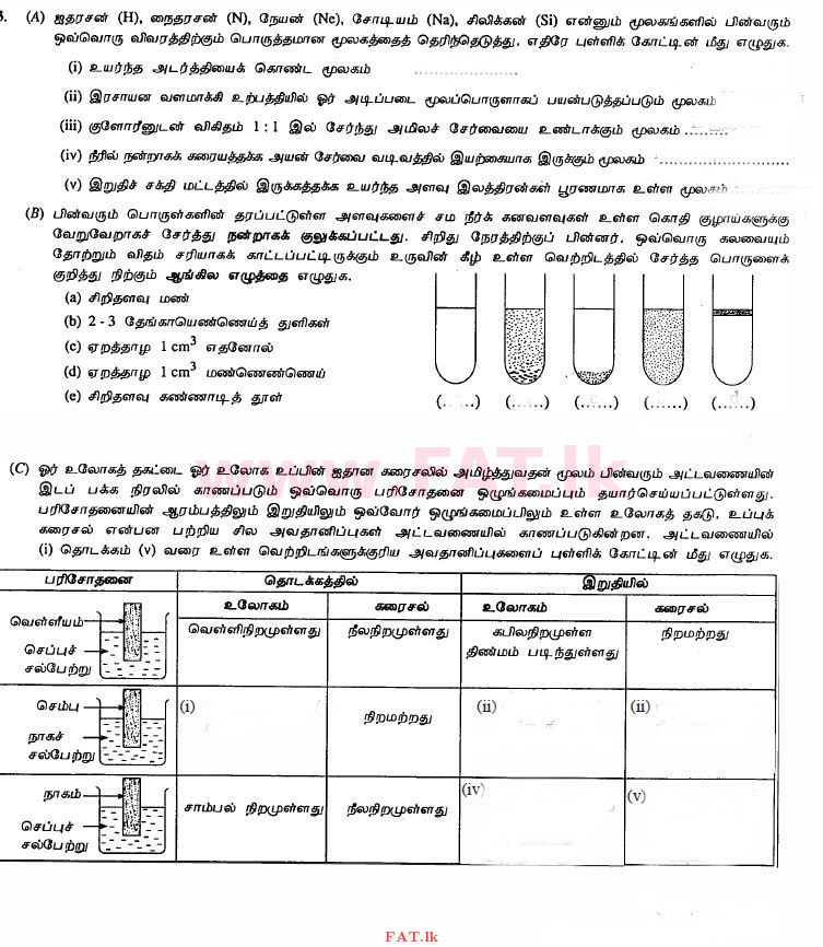 உள்ளூர் பாடத்திட்டம் : சாதாரண நிலை (சா/த) விஞ்ஞான - 2011 டிசம்பர் - தாள்கள் II (தமிழ் மொழிமூலம்) 3 1
