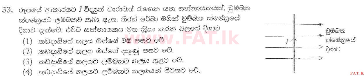 உள்ளூர் பாடத்திட்டம் : சாதாரண நிலை (சா/த) விஞ்ஞான - 2020 மார்ச் - தாள்கள் I (සිංහල மொழிமூலம்) 33 1