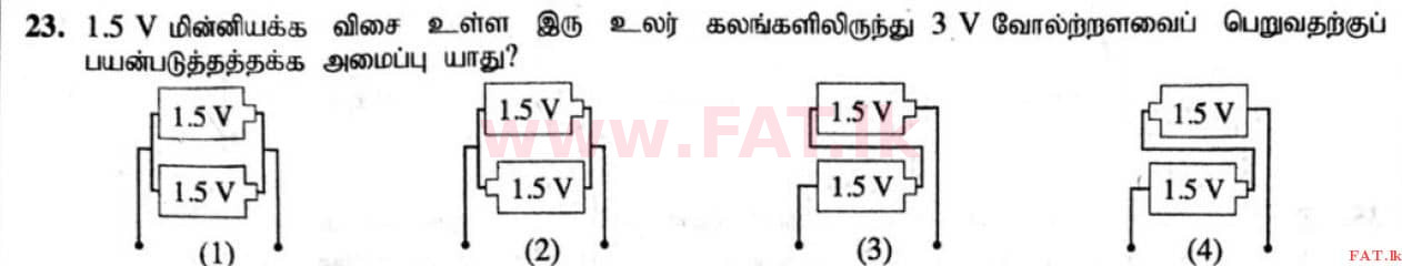 உள்ளூர் பாடத்திட்டம் : சாதாரண நிலை (சா/த) விஞ்ஞான - 2020 மார்ச் - தாள்கள் I (தமிழ் மொழிமூலம்) 23 1