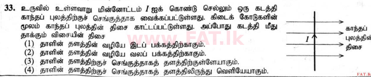 உள்ளூர் பாடத்திட்டம் : சாதாரண நிலை (சா/த) விஞ்ஞான - 2020 மார்ச் - தாள்கள் I (தமிழ் மொழிமூலம்) 33 1
