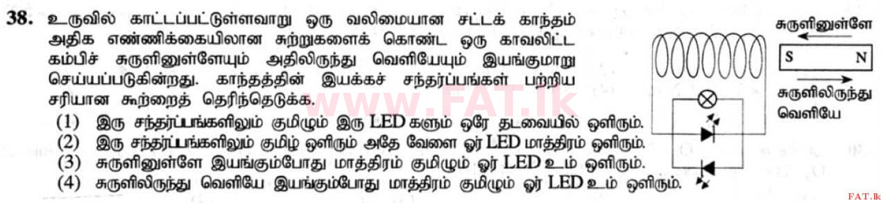 உள்ளூர் பாடத்திட்டம் : சாதாரண நிலை (சா/த) விஞ்ஞான - 2020 மார்ச் - தாள்கள் I (தமிழ் மொழிமூலம்) 38 1