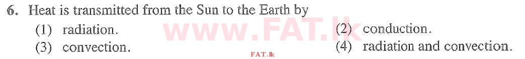 உள்ளூர் பாடத்திட்டம் : சாதாரண நிலை (சா/த) விஞ்ஞான - 2020 மார்ச் - தாள்கள் I (English மொழிமூலம்) 6 1