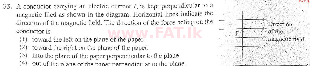 உள்ளூர் பாடத்திட்டம் : சாதாரண நிலை (சா/த) விஞ்ஞான - 2020 மார்ச் - தாள்கள் I (English மொழிமூலம்) 33 1