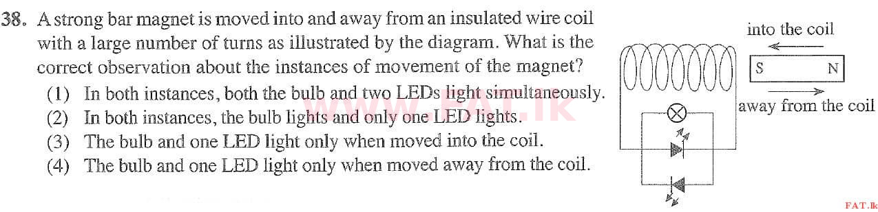 உள்ளூர் பாடத்திட்டம் : சாதாரண நிலை (சா/த) விஞ்ஞான - 2020 மார்ச் - தாள்கள் I (English மொழிமூலம்) 38 1