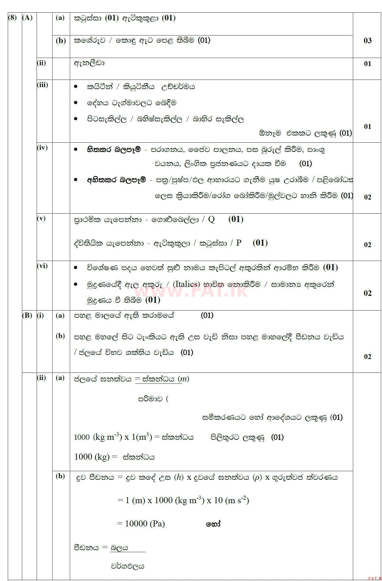 National Syllabus : Ordinary Level (O/L) Science - 2020 March - Paper II (සිංහල Medium) 8 4535