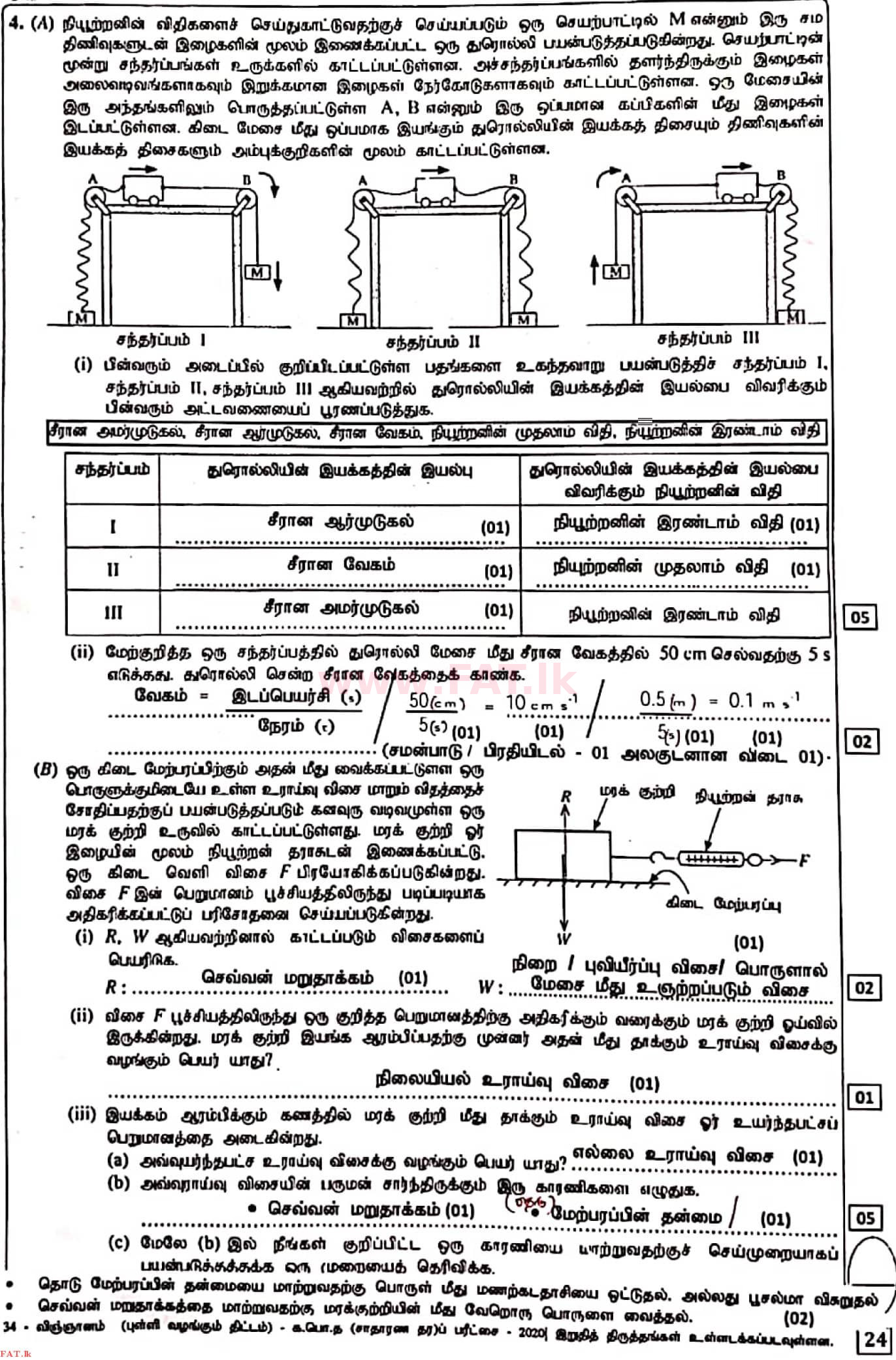 உள்ளூர் பாடத்திட்டம் : சாதாரண நிலை (சா/த) விஞ்ஞான - 2020 மார்ச் - தாள்கள் II (தமிழ் மொழிமூலம்) 4 4543