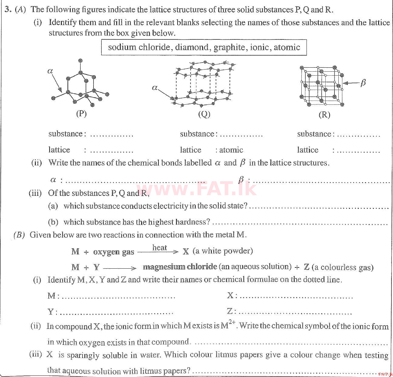 National Syllabus : Ordinary Level (O/L) Science - 2020 March - Paper II (English Medium) 3 1