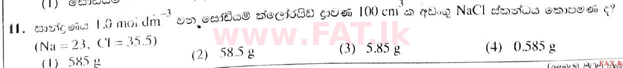 உள்ளூர் பாடத்திட்டம் : சாதாரண நிலை (சா/த) விஞ்ஞான - 2021 மே - தாள்கள் I (සිංහල மொழிமூலம்) 11 1