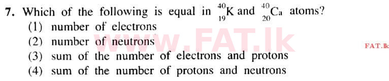 உள்ளூர் பாடத்திட்டம் : சாதாரண நிலை (சா/த) விஞ்ஞான - 2021 மே - தாள்கள் I (English மொழிமூலம்) 7 1