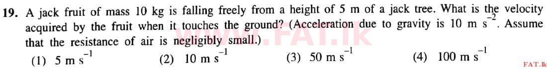 National Syllabus : Ordinary Level (O/L) Science - 2021 May - Paper I (English Medium) 19 1