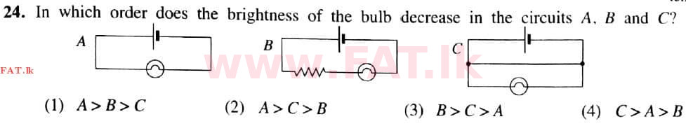 National Syllabus : Ordinary Level (O/L) Science - 2021 May - Paper I (English Medium) 24 1