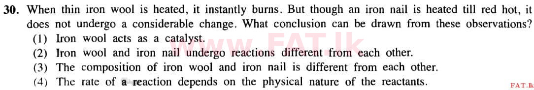 National Syllabus : Ordinary Level (O/L) Science - 2021 May - Paper I (English Medium) 30 1