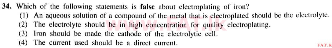National Syllabus : Ordinary Level (O/L) Science - 2021 May - Paper I (English Medium) 34 1