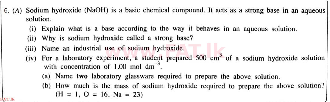 National Syllabus : Ordinary Level (O/L) Science - 2021 May - Paper II (English Medium) 6 1
