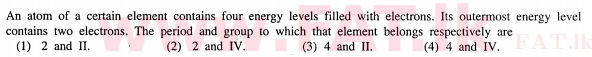 National Syllabus : Ordinary Level (O/L) Science - 2011 December - Paper I (English Medium) 14 1