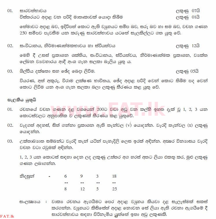 දේශීය විෂය නිර්දේශය : සාමාන්‍ය පෙළ (O/L) සිංහළ භාෂාව සහ සාහිත්‍යය - 2010 දෙසැම්බර් - ප්‍රශ්න පත්‍රය II (සිංහල මාධ්‍යය) 2 2557