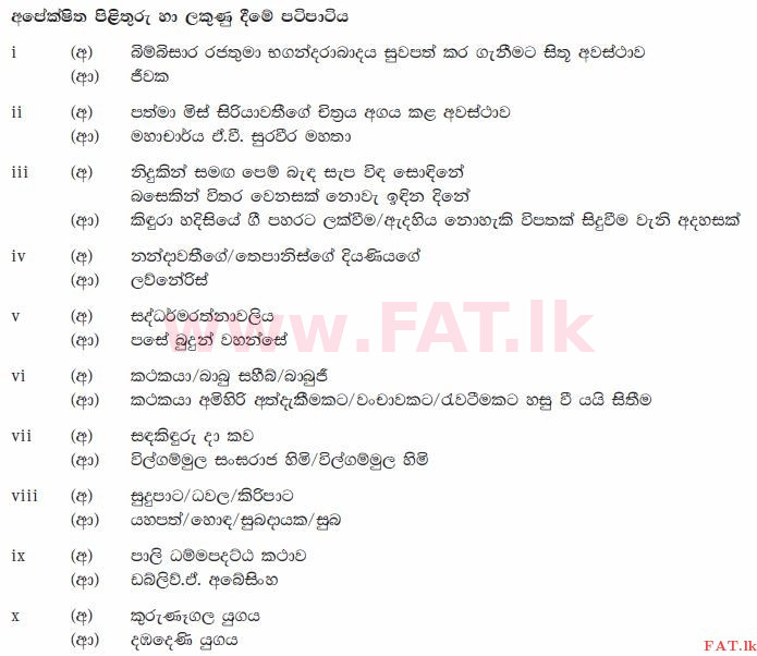 National Syllabus : Ordinary Level (O/L) Sinhala Language and Literature - 2010 December - Paper II (සිංහල Medium) 6 2562