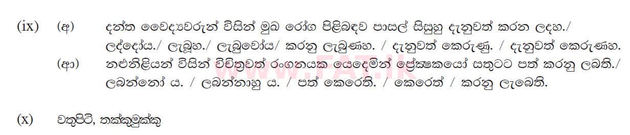 National Syllabus : Ordinary Level (O/L) Sinhala Language and Literature - 2017 December - Paper II (සිංහල Medium) 1 5357