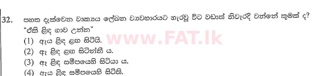 National Syllabus : Ordinary Level (O/L) Sinhala Language and Literature - 2020 March - Paper I (සිංහල Medium) 32 1