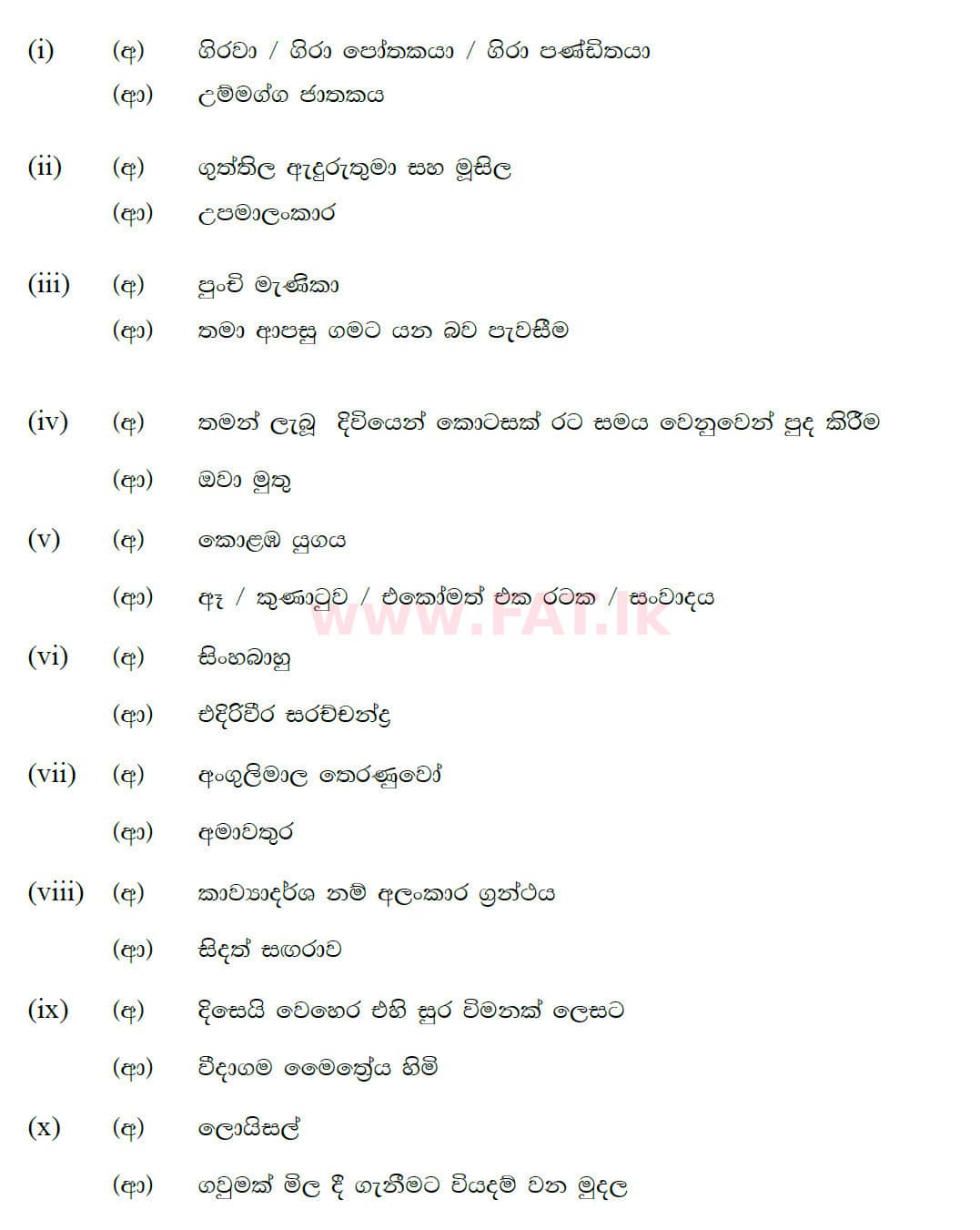 National Syllabus : Ordinary Level (O/L) Sinhala Language and Literature - 2020 March - Paper III (සිංහල Medium) 1 4874