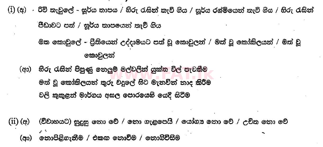 National Syllabus : Ordinary Level (O/L) Sinhala Language and Literature - 2018 December - Paper III (සිංහල Medium) 2 5478