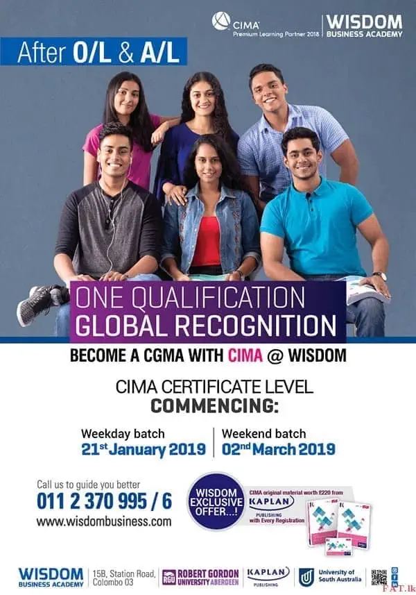 After O/L and A/L - CIMA certificate Level