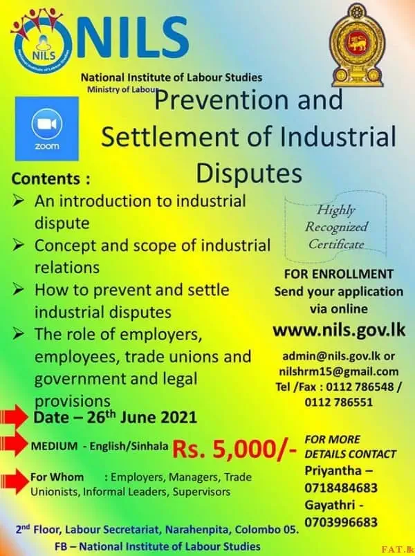 The National Institute of Labour Studies is the foremost pioneer of Labour Law and Industrial Relations. One-day Workshop on “Prevention and Settlement of Industrial Disputes”.