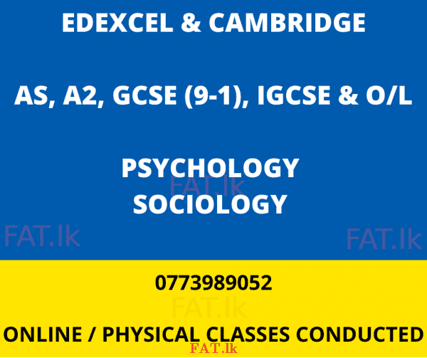 உளவியல் மற்றும் சமூகவியல் வகுப்புக்களை - Edexcel, Cambridgem1