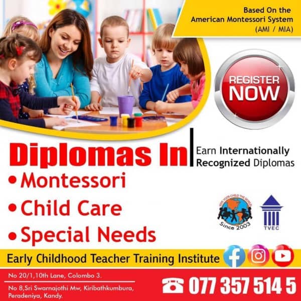 Diplomas in Montessori, Child Care, Special Needs