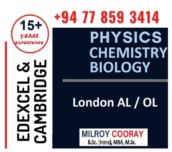 Physics Chemistry Biology Edexcel / Cambridge (London) AL / OL / Other Gradesm1