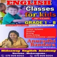 Spoken and General English classes from grade 1 - 8