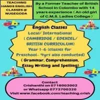 English and Maths classes for Year 1 to 10