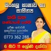 சிங்களத்தில் மொழி மற்றும் இலக்கியம் தரம் 6-11 (தனியார் மற்றும் குழு வகுப்புக்களை)