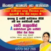සිංහල භාෂාව සහ සාහිත්‍යය ශ්‍රේණිය 6-11 (පෞද්ගලික සහ කණ්ඩායම් පන්ති)mt2