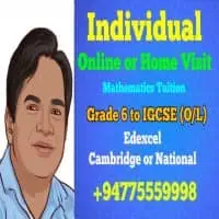 Individual Online or Home visit Maths tuition for IGCSE (Edexcel, Cambridge) G.C.E O/L