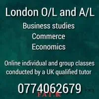 A UK qualified tutor conducting London O/L and A/L classes for Business, Commerce, Economics