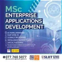 Offered by SLIIT - MSc in IT - Enterprise Applications Development