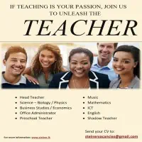 Vacancies for Teachers - Steiner College - பத்தரமுல்ல