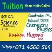 உள்ளூர் சா/த விஞ்ஞானம் மற்றும் கேம்பிரிட்ஜ் சா/த, உ/த பௌதீகவியல் / இரசாயனவியல் வகுப்புக்களை