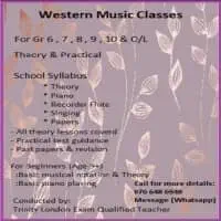 Western Music Classes - Grades 6, 7, 8, 9, 10, O/L