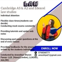 The sessions will be conducted for bachelors in law, Cambridge and Edexcel law (AS & A2)